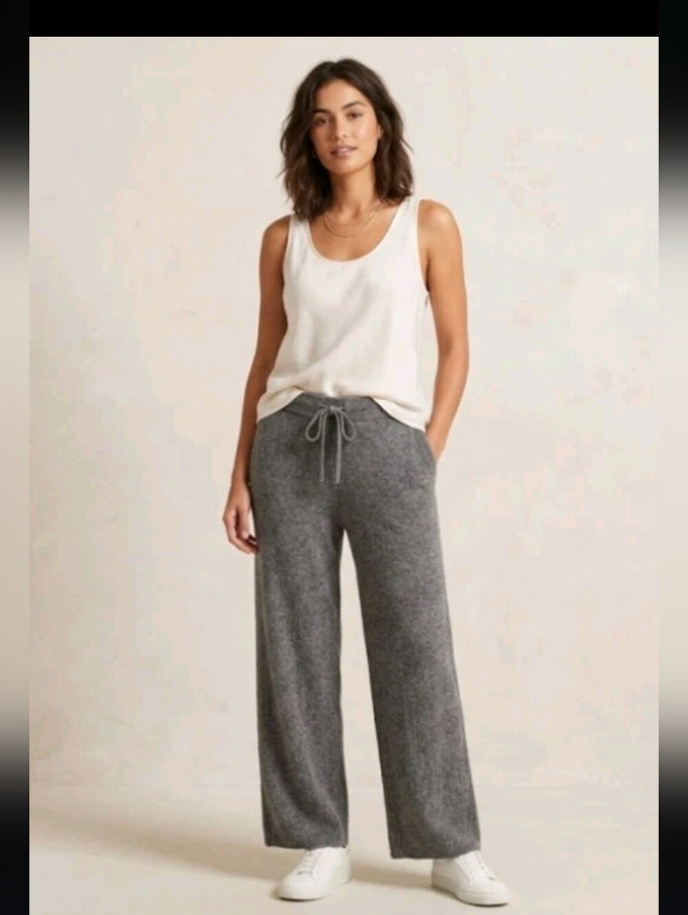 DKNY Sweater Pants XL Lounge Wide Leg Quiet Luxury Minimalist #7900